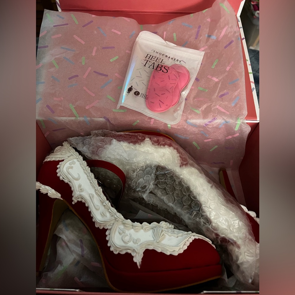 Shoe Bakery Red Velvet 4” high heels- size 10